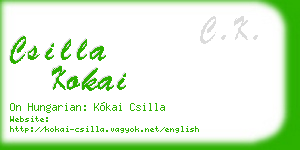 csilla kokai business card